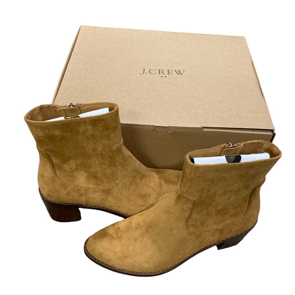 NWT J. Crew suede ankle zip Western Boots. Size 7.5